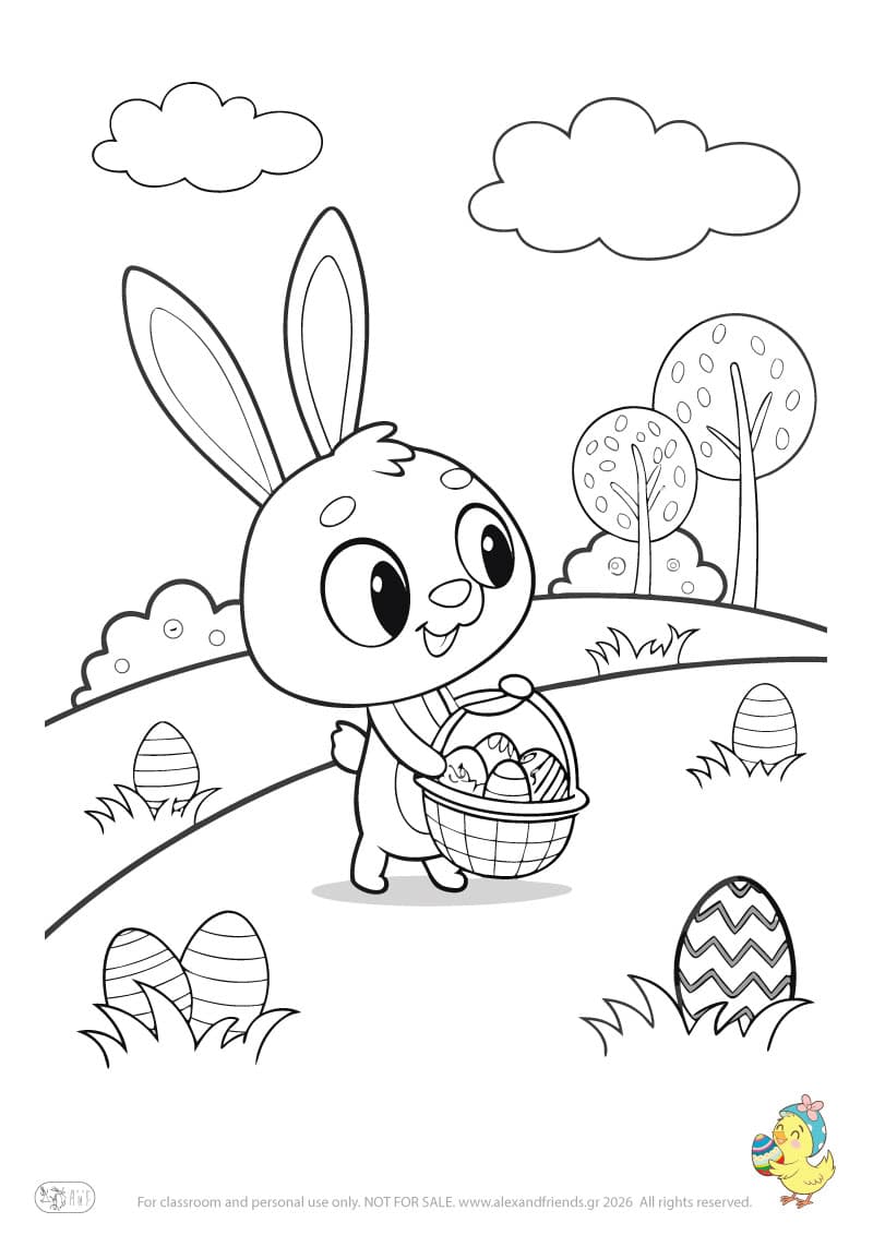 Bunny with Easter eggs