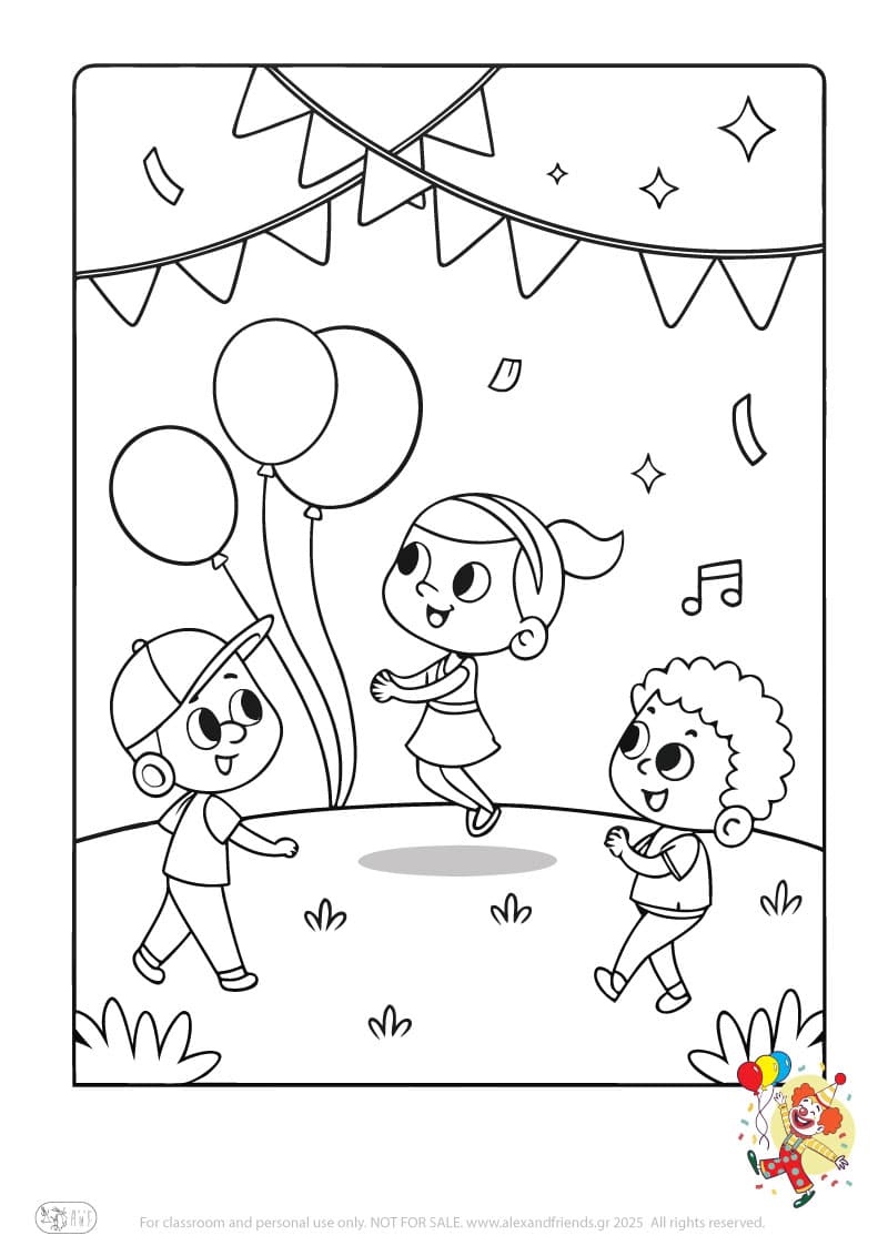 Φύλλο ζωγραφικής Αποκριάτικο πάρτυ