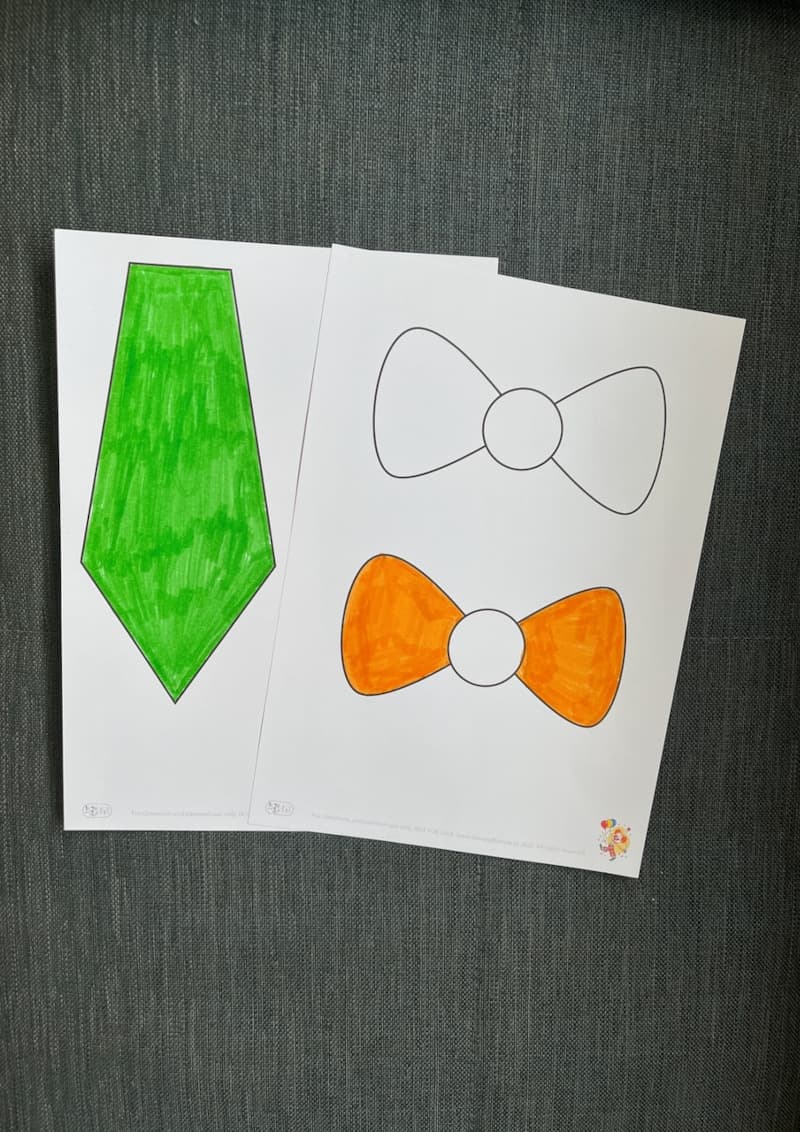 Αποκριάτικη χειροτεχνία με γραβάτα και παπιγιόν κλόουν για παιδιά προσχολικής ηλικίας