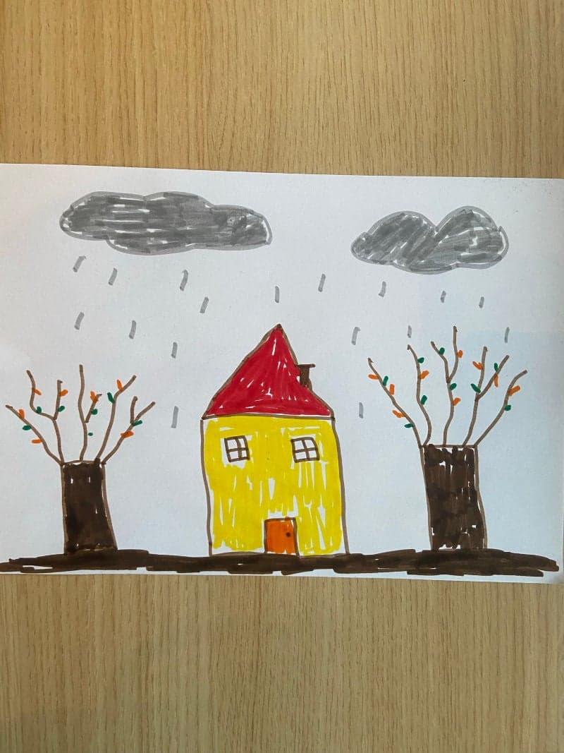 Educational play for preschoolers. Child drawing.