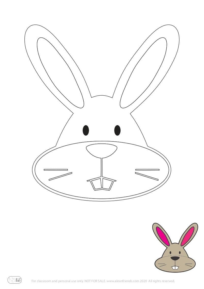Learning activity for kids. Free printable coloring page of a rabbit