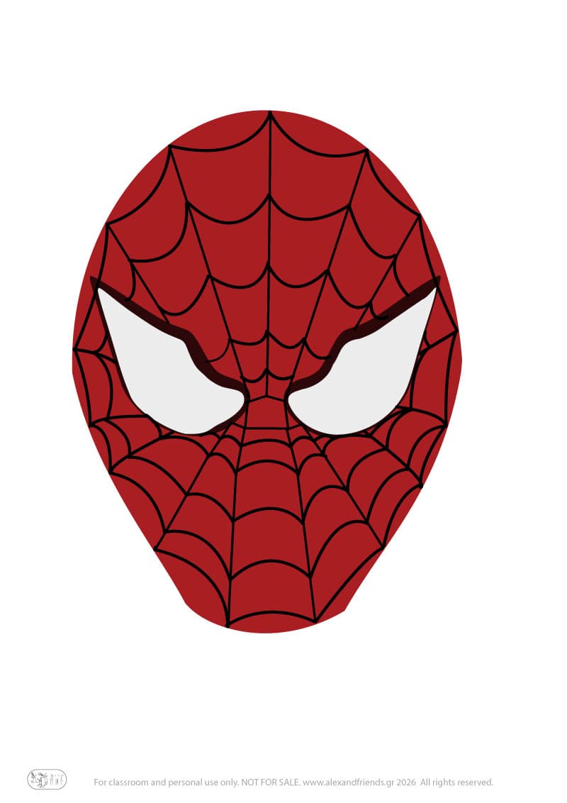 Μάσκες σούπερ ηρώων για παιδιά για χρωμάτισμα και αποκριάτικο παιχνίδι Spiderman