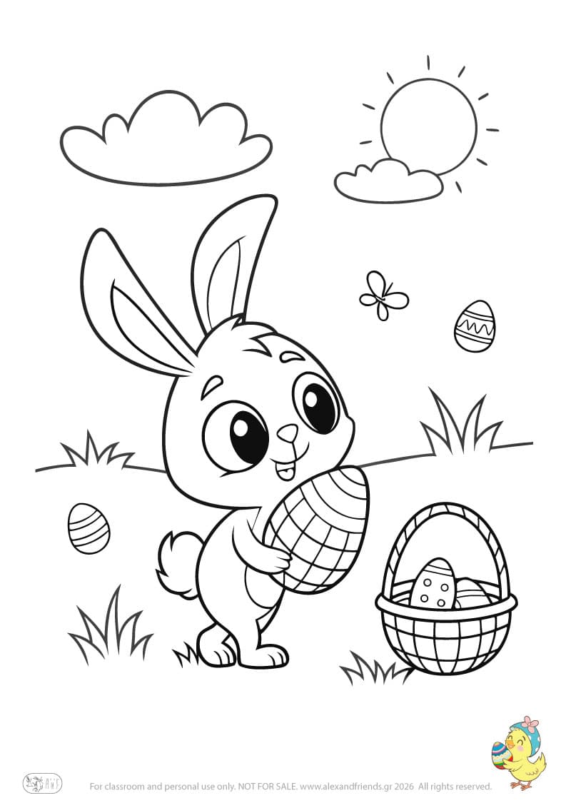 Bunny with Easter eggs