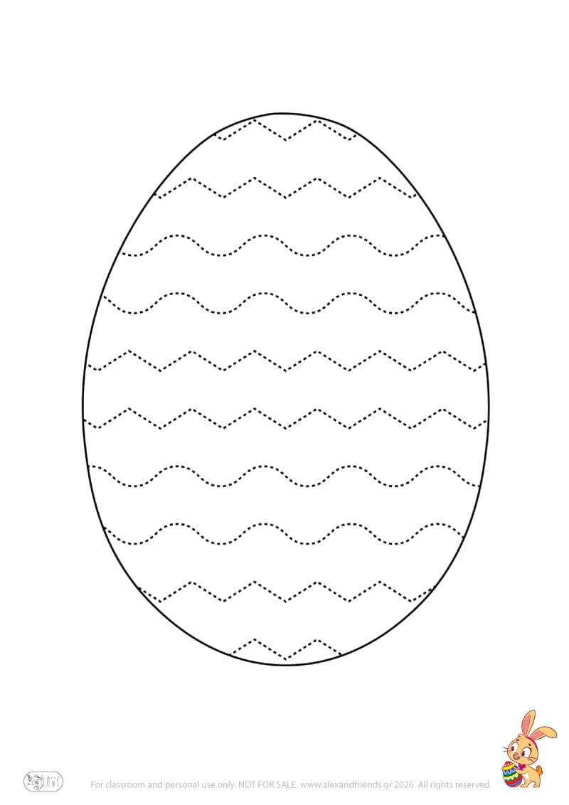 Easter Egg. Easter pre-writing worksheets for kids
