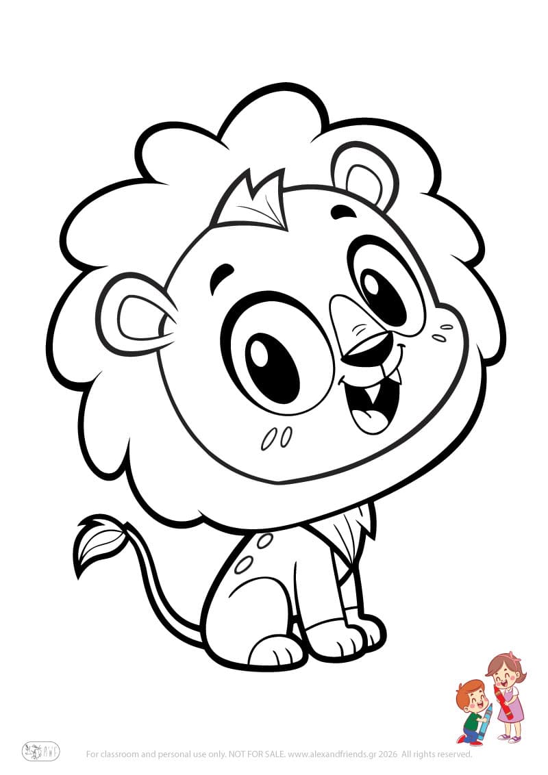Lion. Animal coloring pages for preschoolers