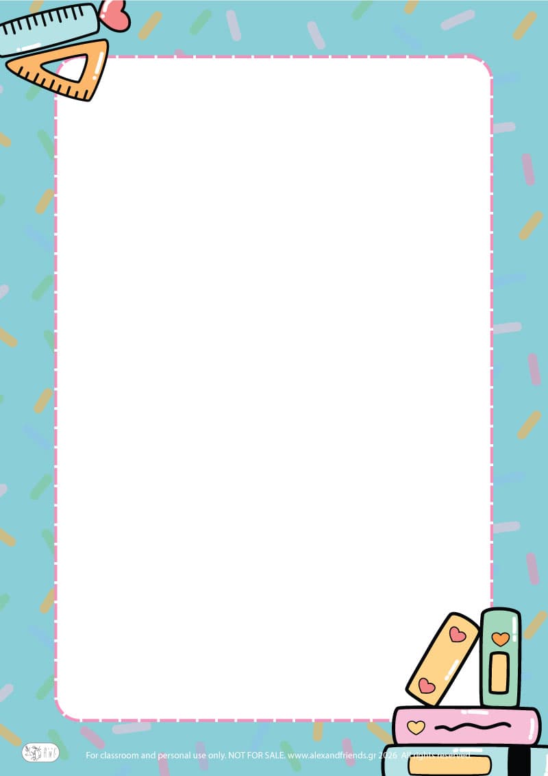 Writing paper - school items