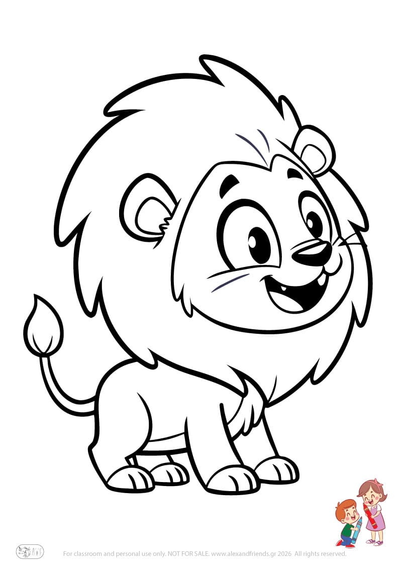Lion. Animal coloring pages for preschoolers