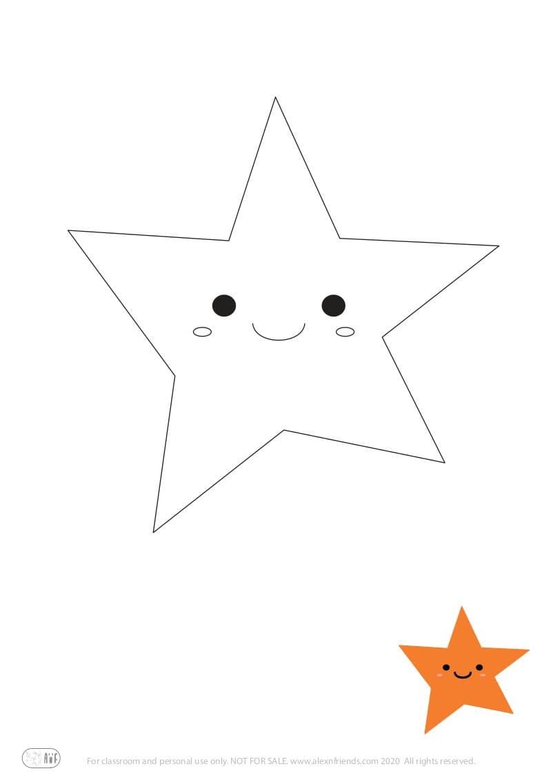 Learning activity for kids. Free printable coloring page of a star