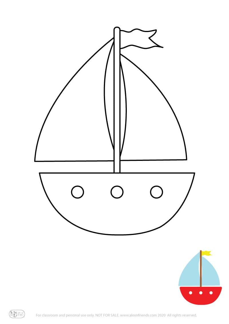 Εκπαιδευτική δραστηριότητα για παιδιά. Δωρεάν εκτυπώσιμο φύλλο ζωγραφικής με καράβι