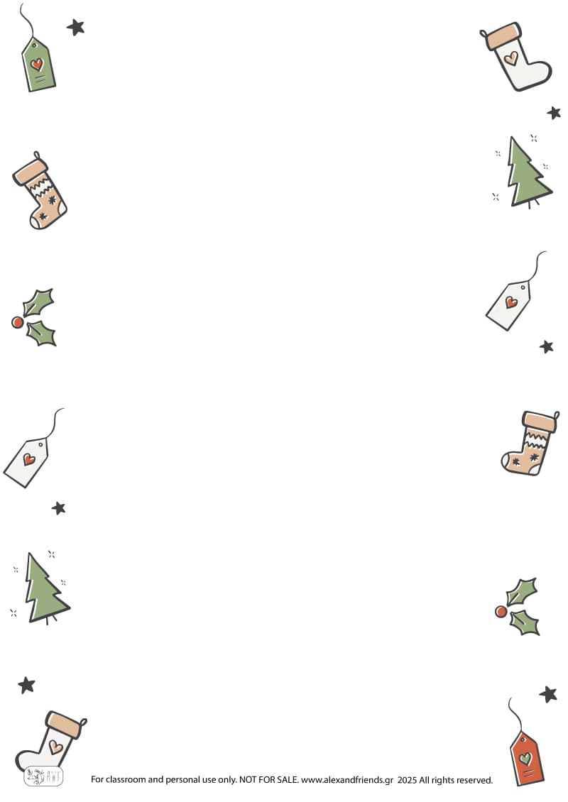 Christmas writing paper