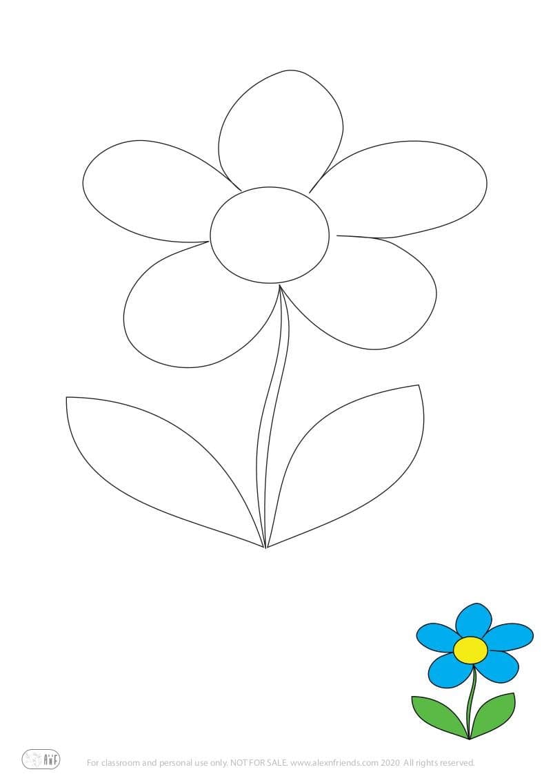 Learning activity for kids. Free printable coloring page of a flower