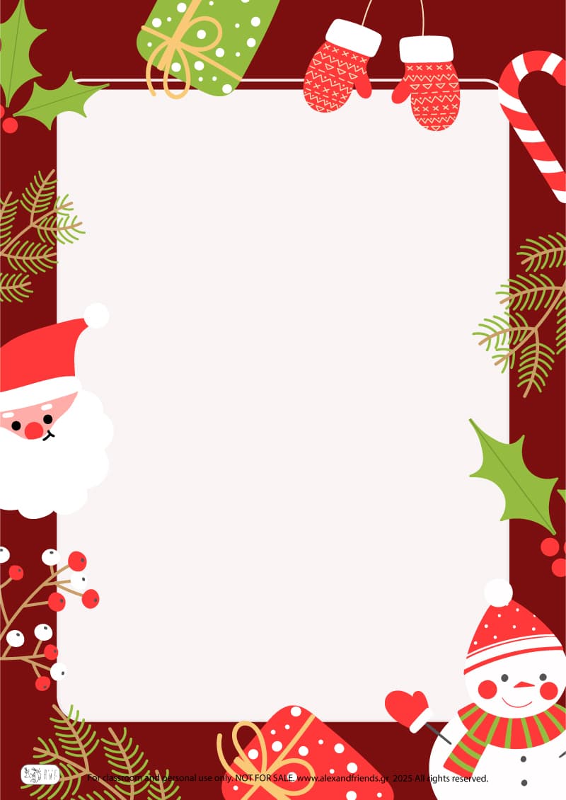 Christmas writing paper