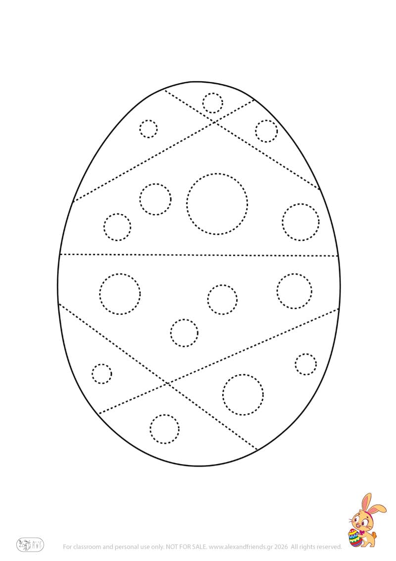 Easter Egg. Easter pre-writing worksheets for kids