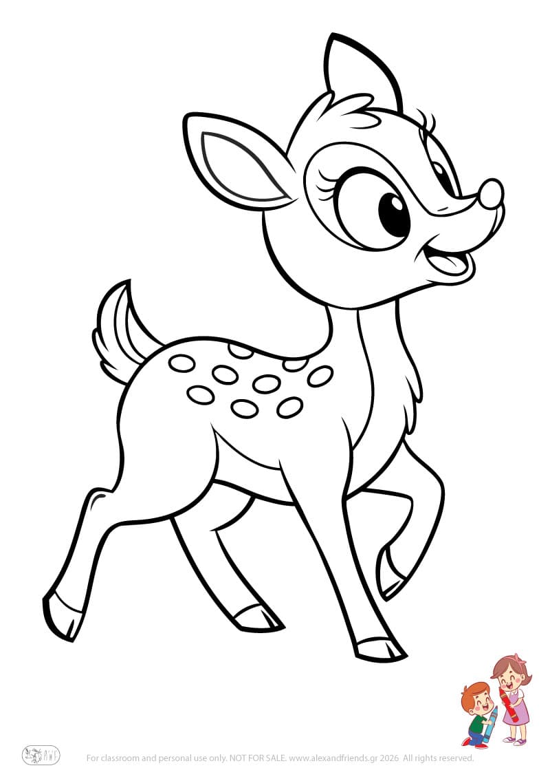 Deer. Animal coloring pages for preschoolers