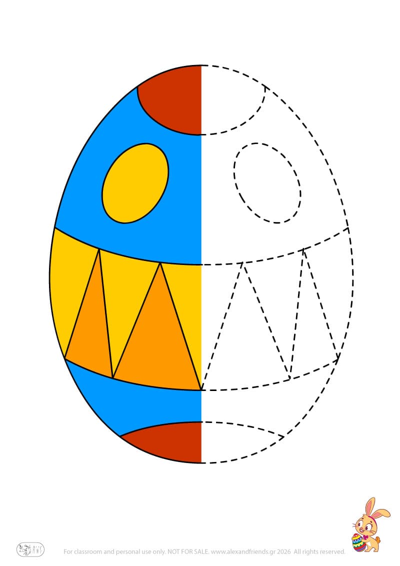 Easter Egg. Easter pre-writing worksheets for kids