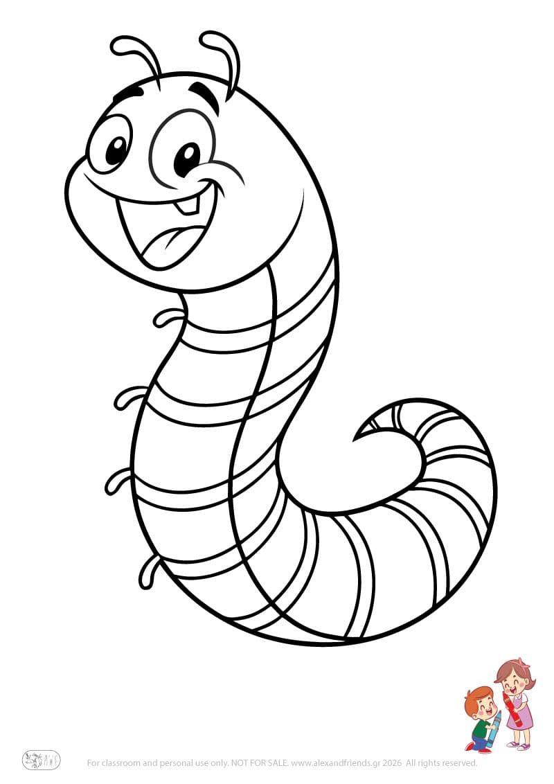 Caterpillar. Animal coloring pages for preschoolers