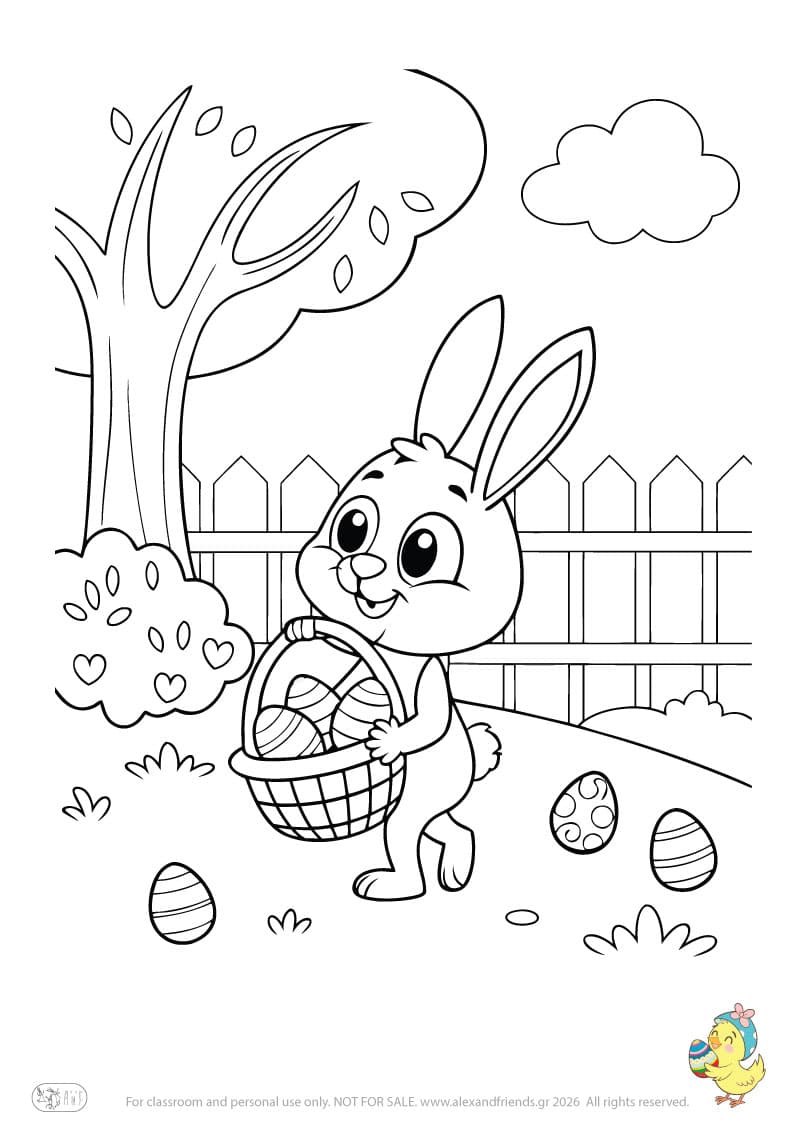 Bunny with Easter eggs
