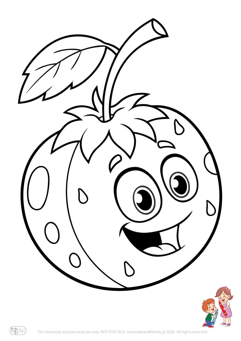 Tomato. Simple coloring page printable for toddlers and preschoolers