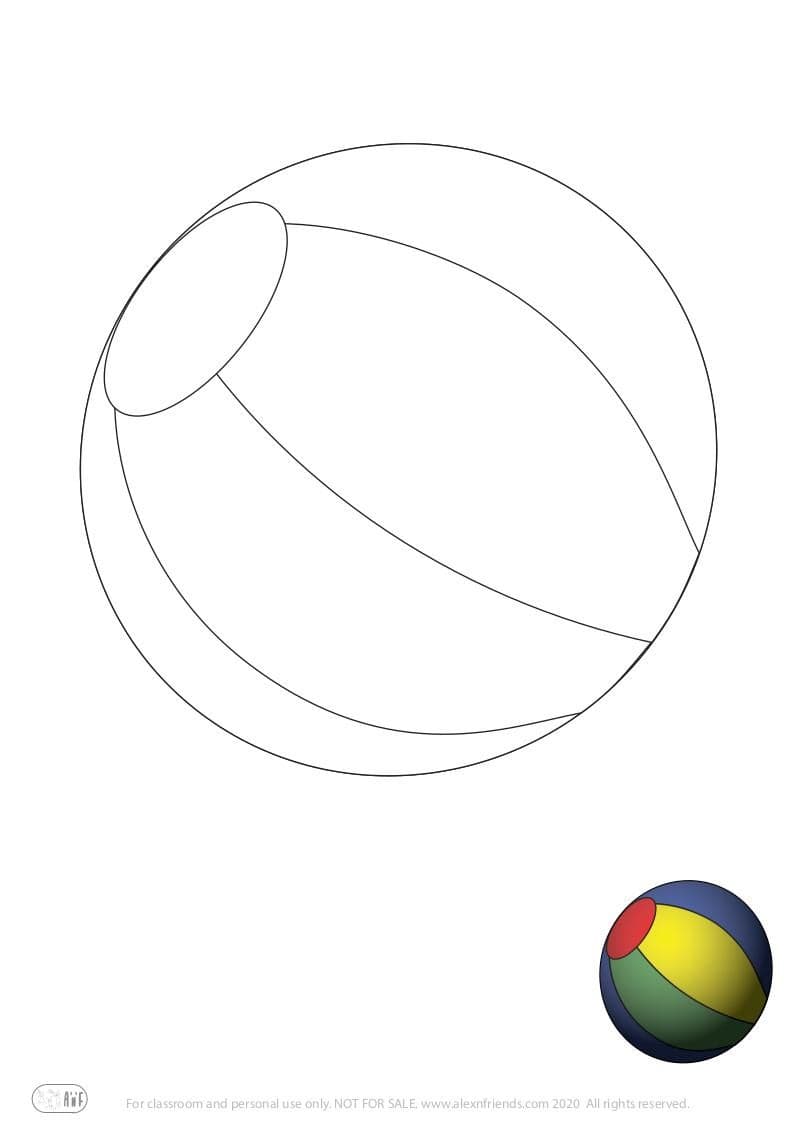 Learning activity for kids. Free printable coloring page of a ball