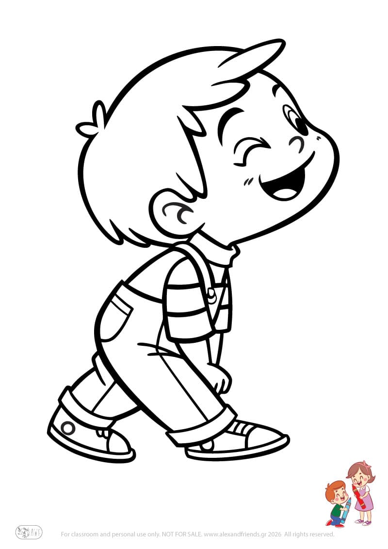Boy. Simple coloring page printable for toddlers and preschoolers