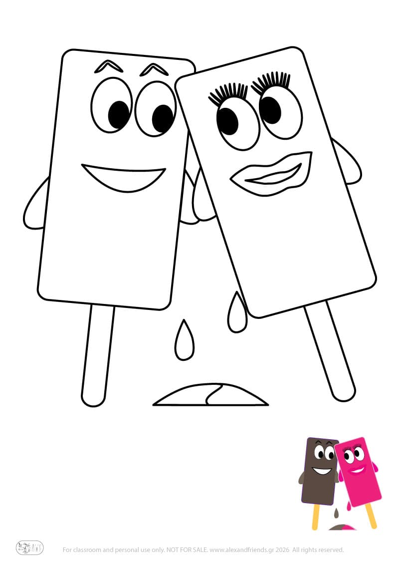 Εκπαιδευτική δραστηριότητα για παιδιά. Δωρεάν εκτυπώσιμο φύλλο ζωγραφικής με παγωτά