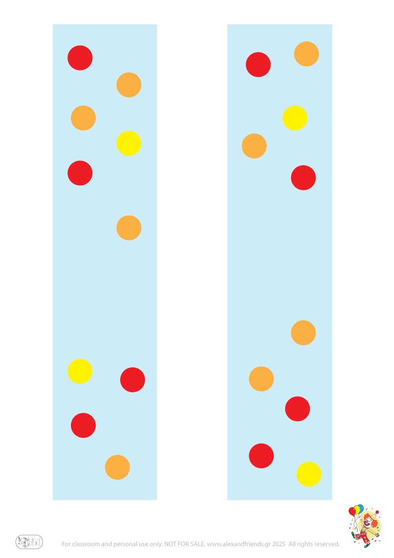 Αποκριάτικη χειροτεχνία κλόουν με κόψιμο και κόλληση για παιδιά προσχολικής ηλικίας