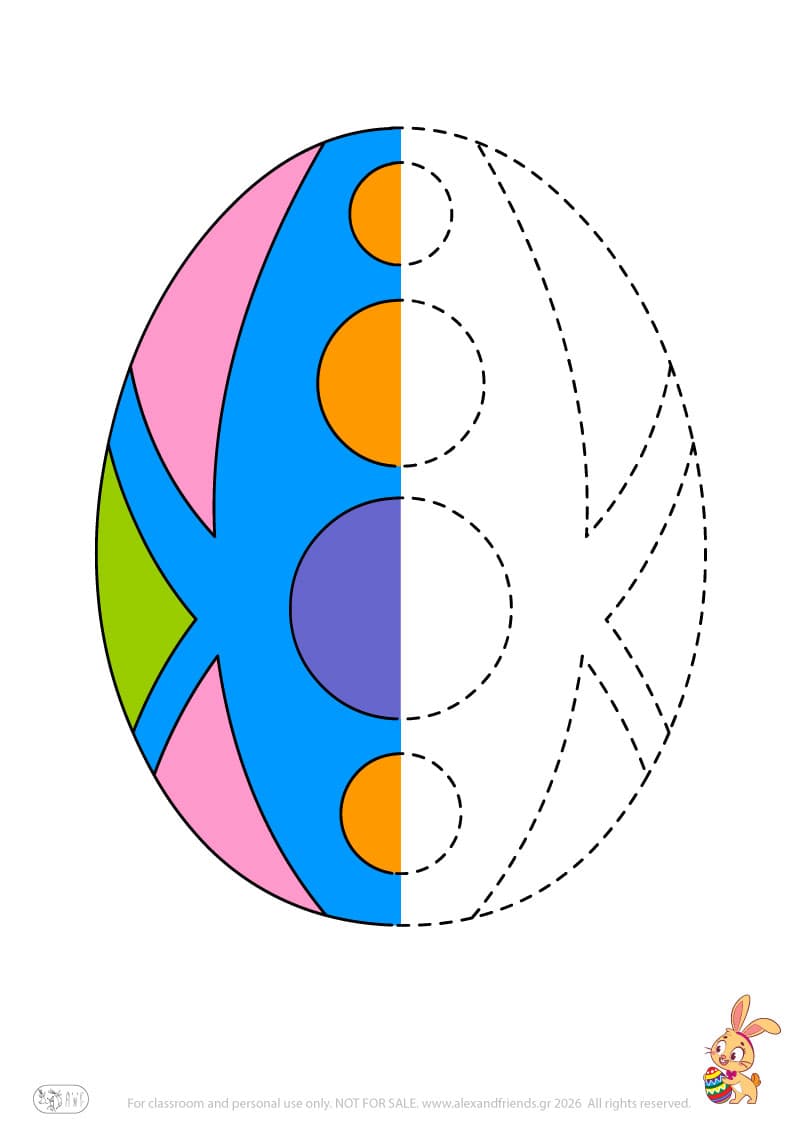 Easter Egg. Easter pre-writing worksheets for kids