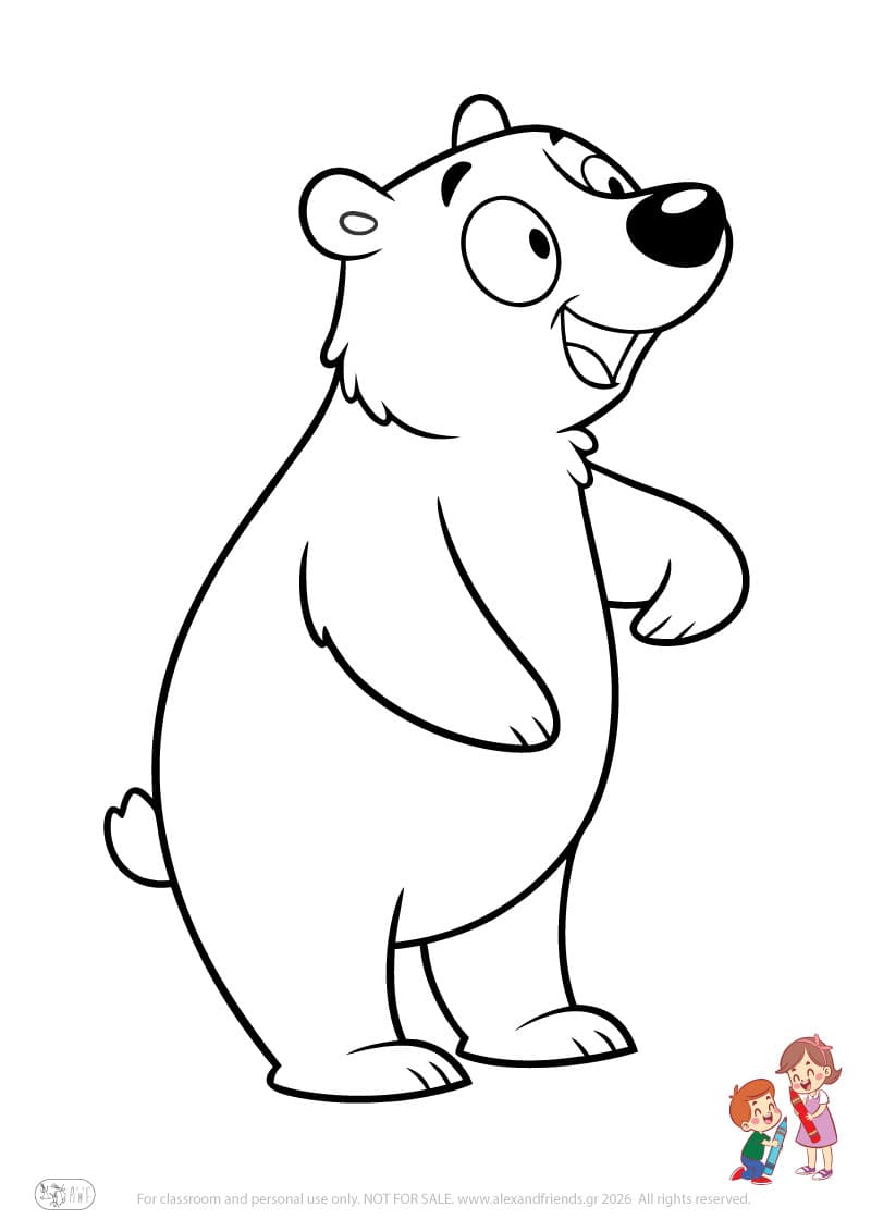 Bear. Animal coloring pages for preschoolers