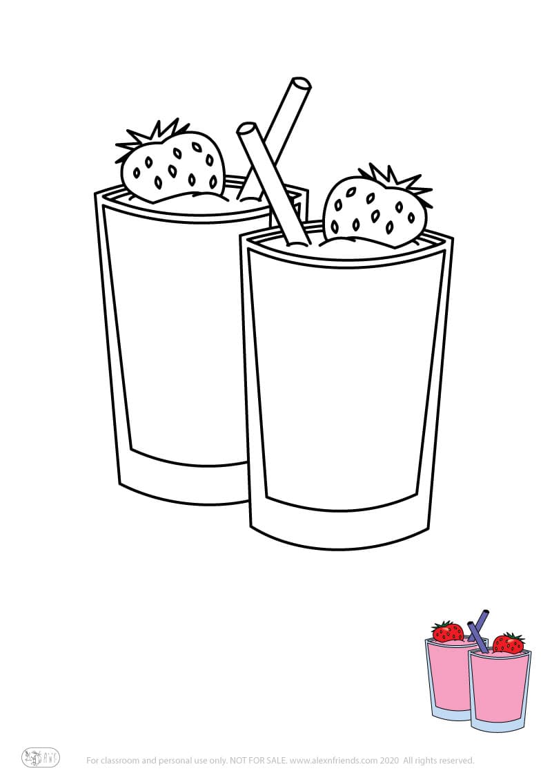 Εκπαιδευτική δραστηριότητα για παιδιά. Δωρεάν εκτυπώσιμο φύλλο ζωγραφικής με χυμό φράουλα