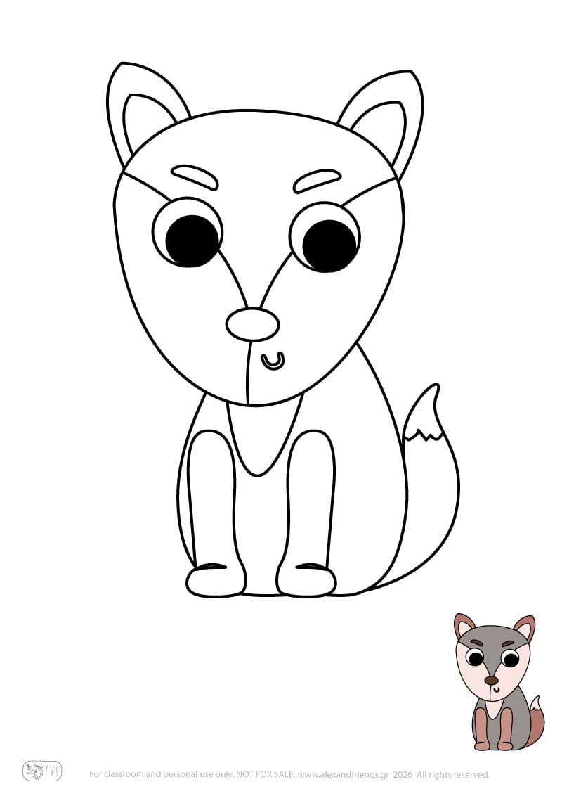 Wolf. Printable animal coloring pages for preschoolers collection – Alex'n'Friends