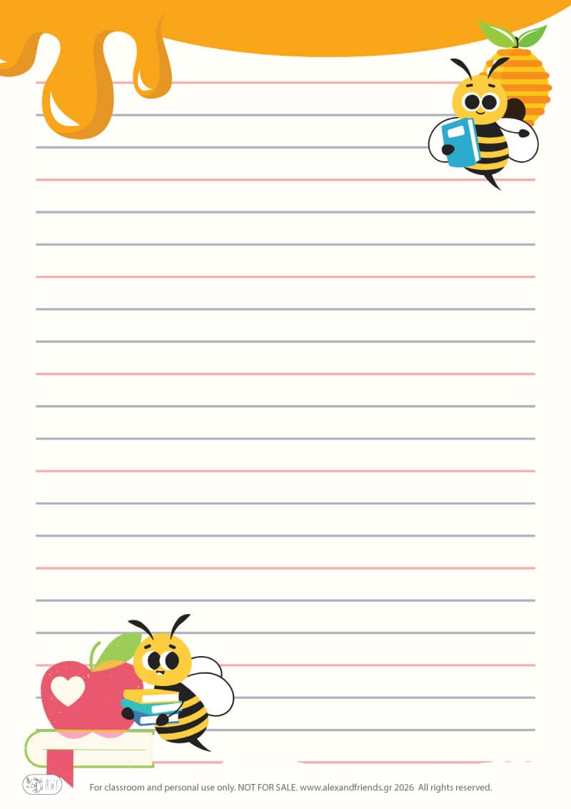Writing paper - bees
