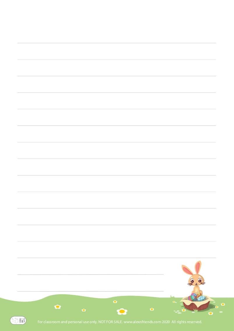 Free printable stationery for Easter for kids. Little bunny.