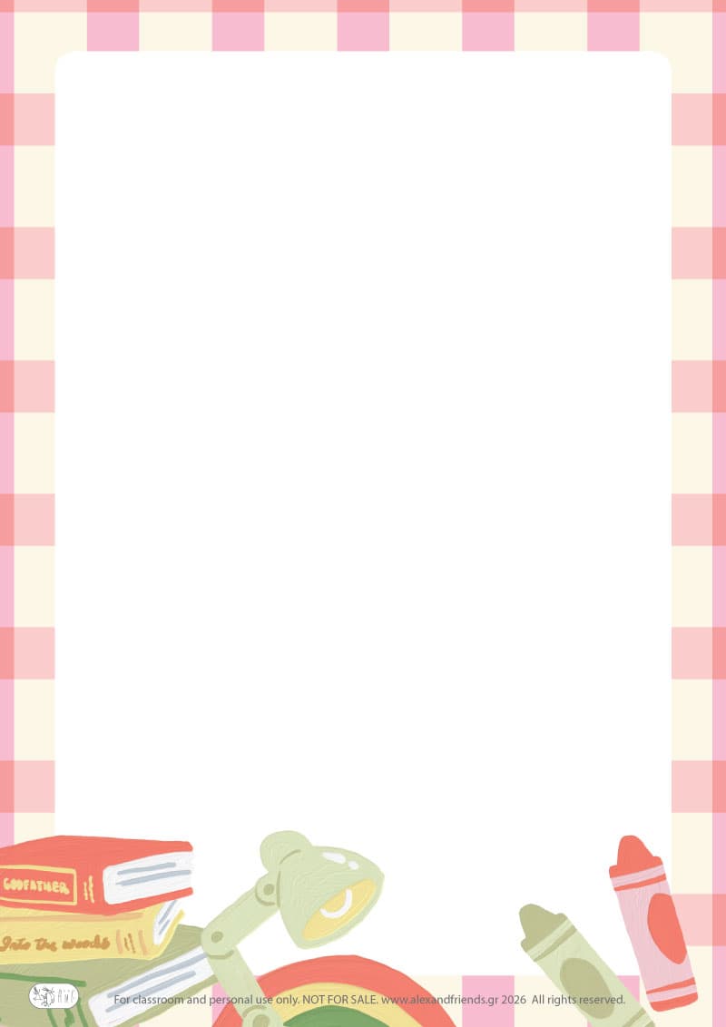 Writing paper - school items