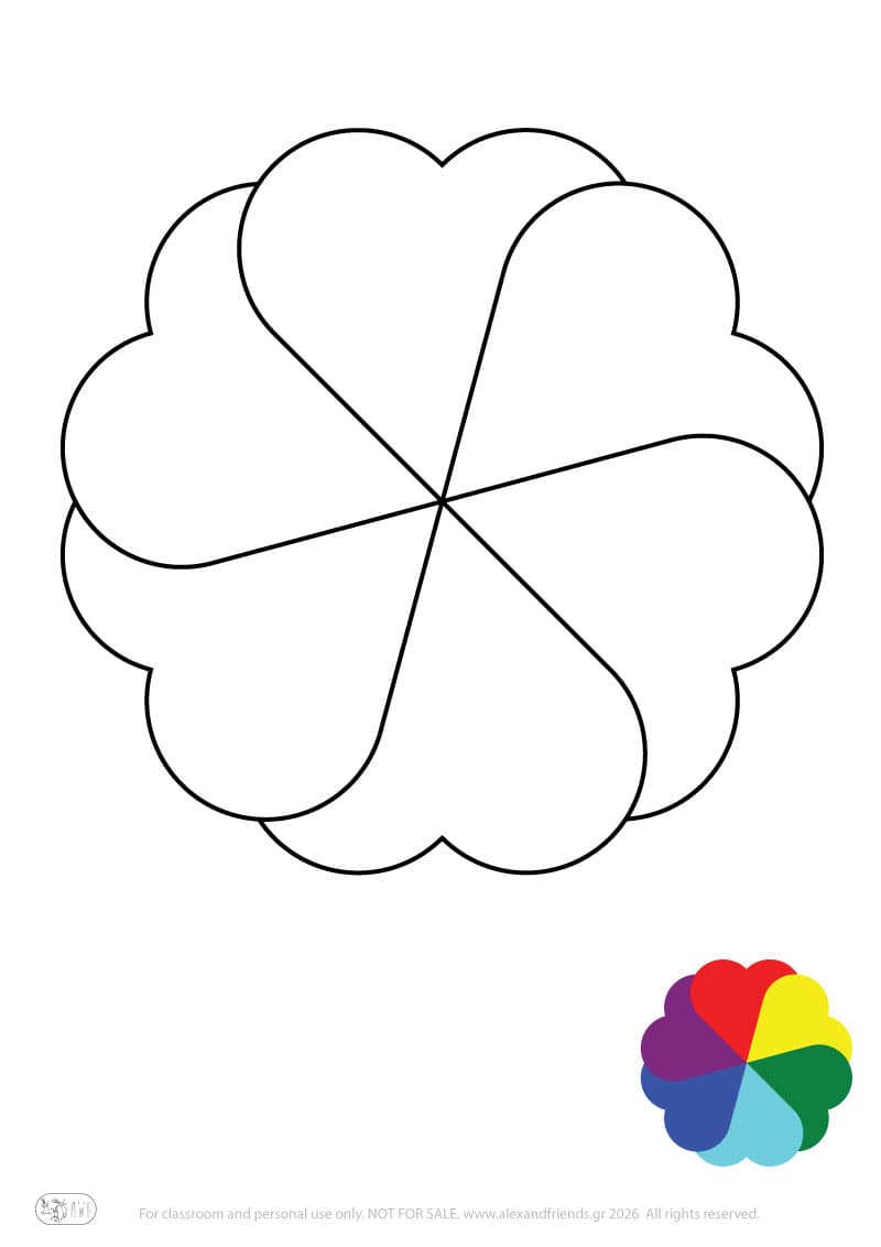 Coloring page for kids. Learning shapes and colors.