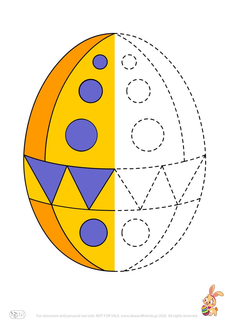 Easter Egg. Easter pre-writing worksheets for kids