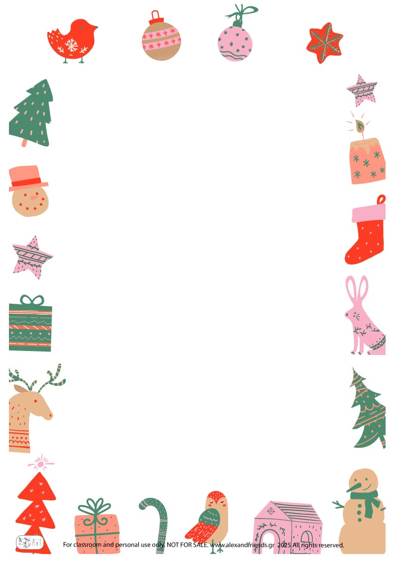 Christmas writing paper