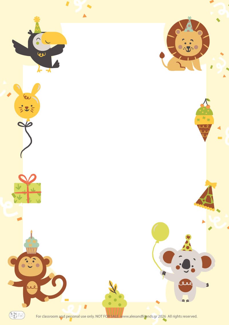 Writing paper - animals