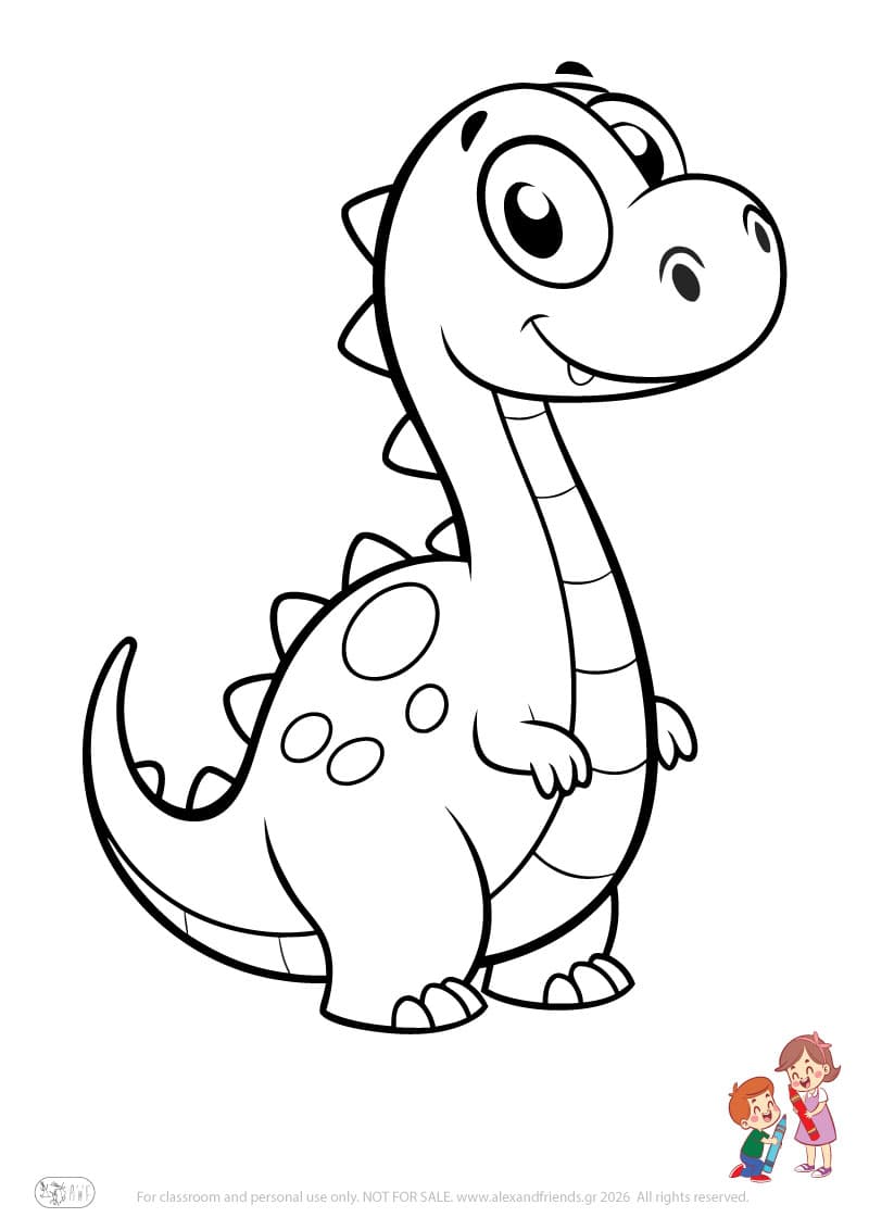 Dinosaur. Animal coloring pages for preschoolers