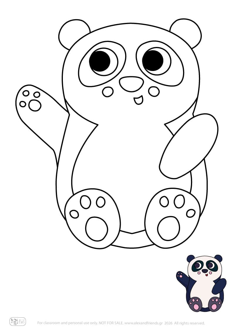 Panda. Printable animal coloring pages for preschoolers collection – Alex'n'Friends