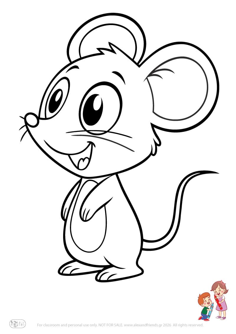 Mouse. Animal coloring pages for preschoolers