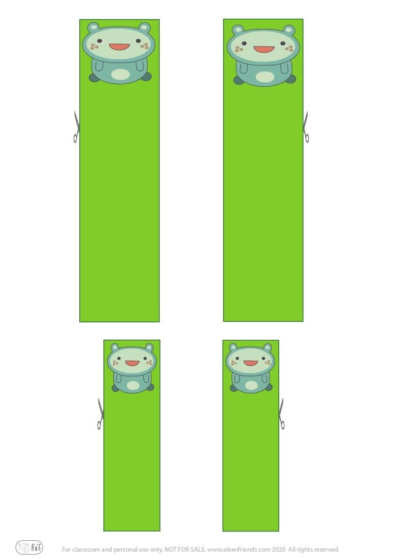 Free printable cute bookmarks for kids.
