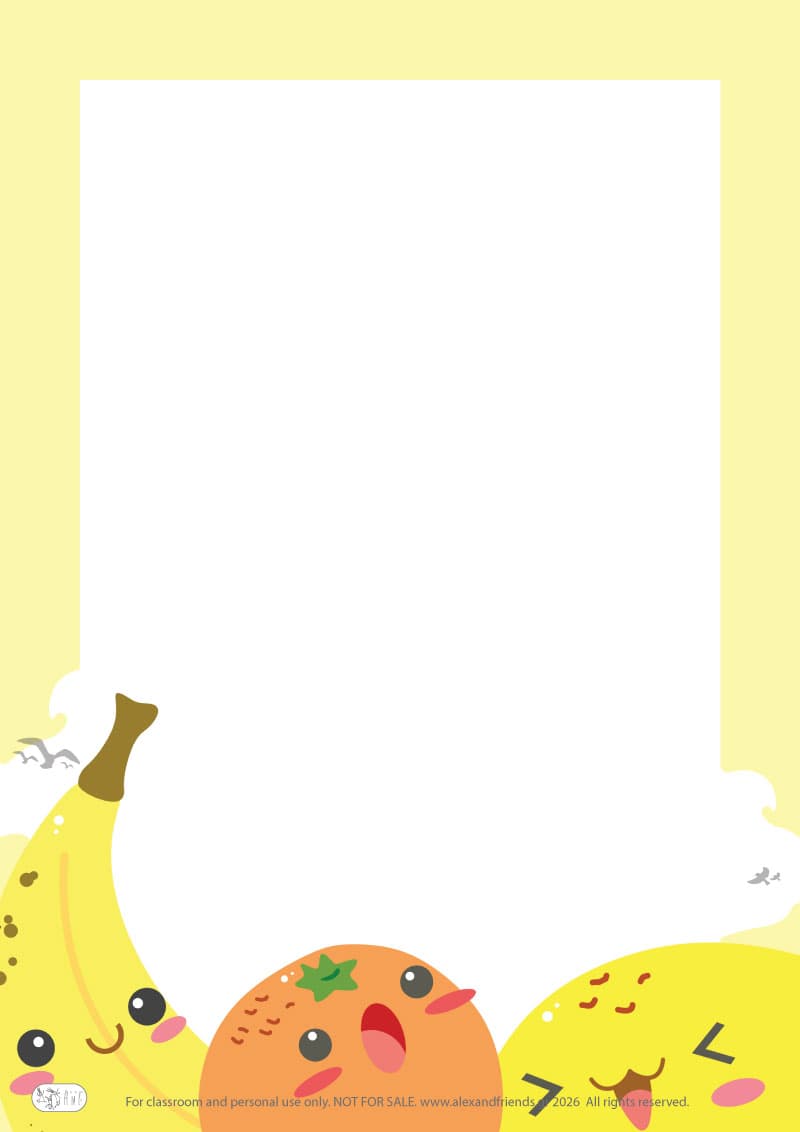 Writing paper - fruits