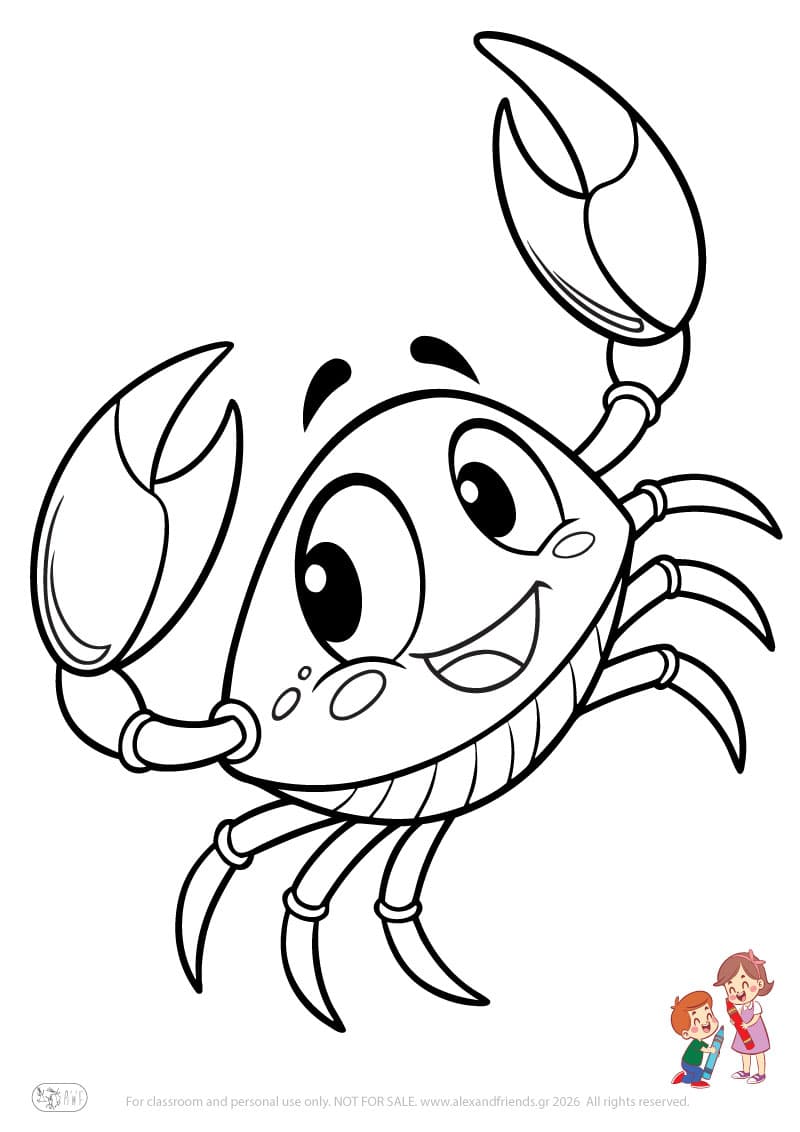 Crab. Animal coloring pages for preschoolers