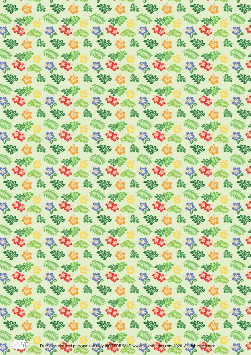 Free printable wrapping paper for Easter with Easter and spring motifs. Flowers.