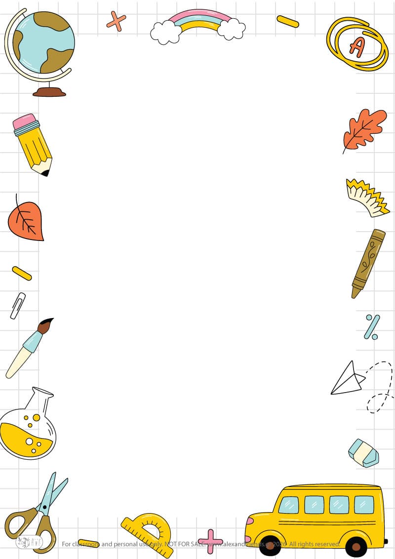 Writing paper - school items