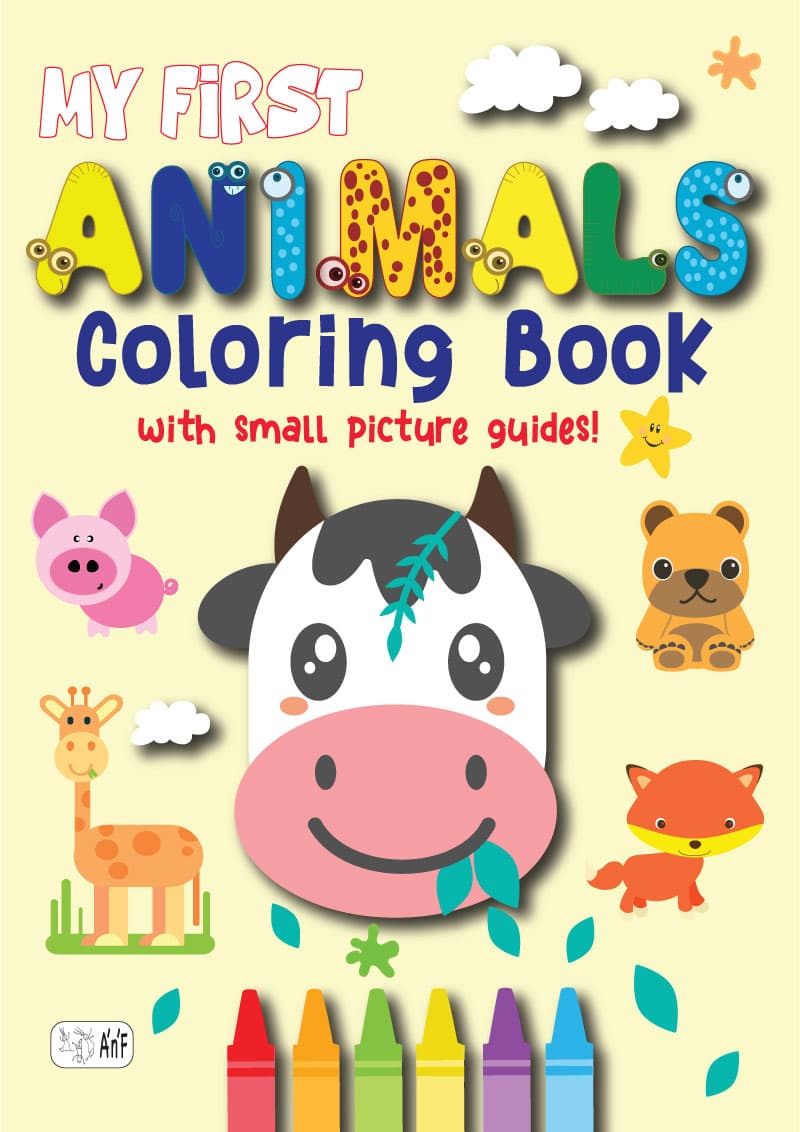 Animals Coloring Book with Small Picture Guides!