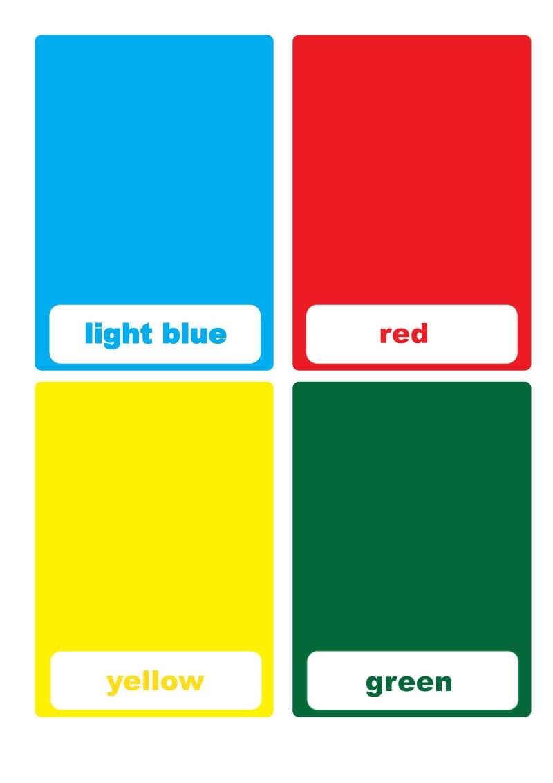 Cards with the basic colors