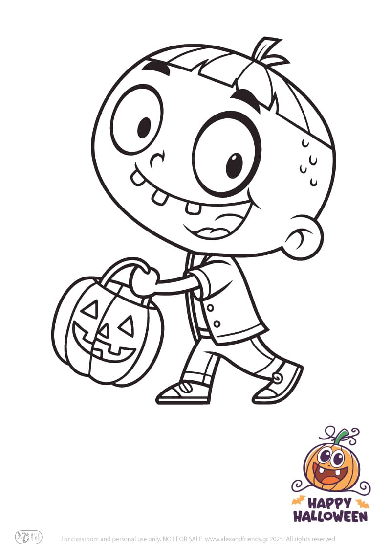 Zombie-boy with pumpkin