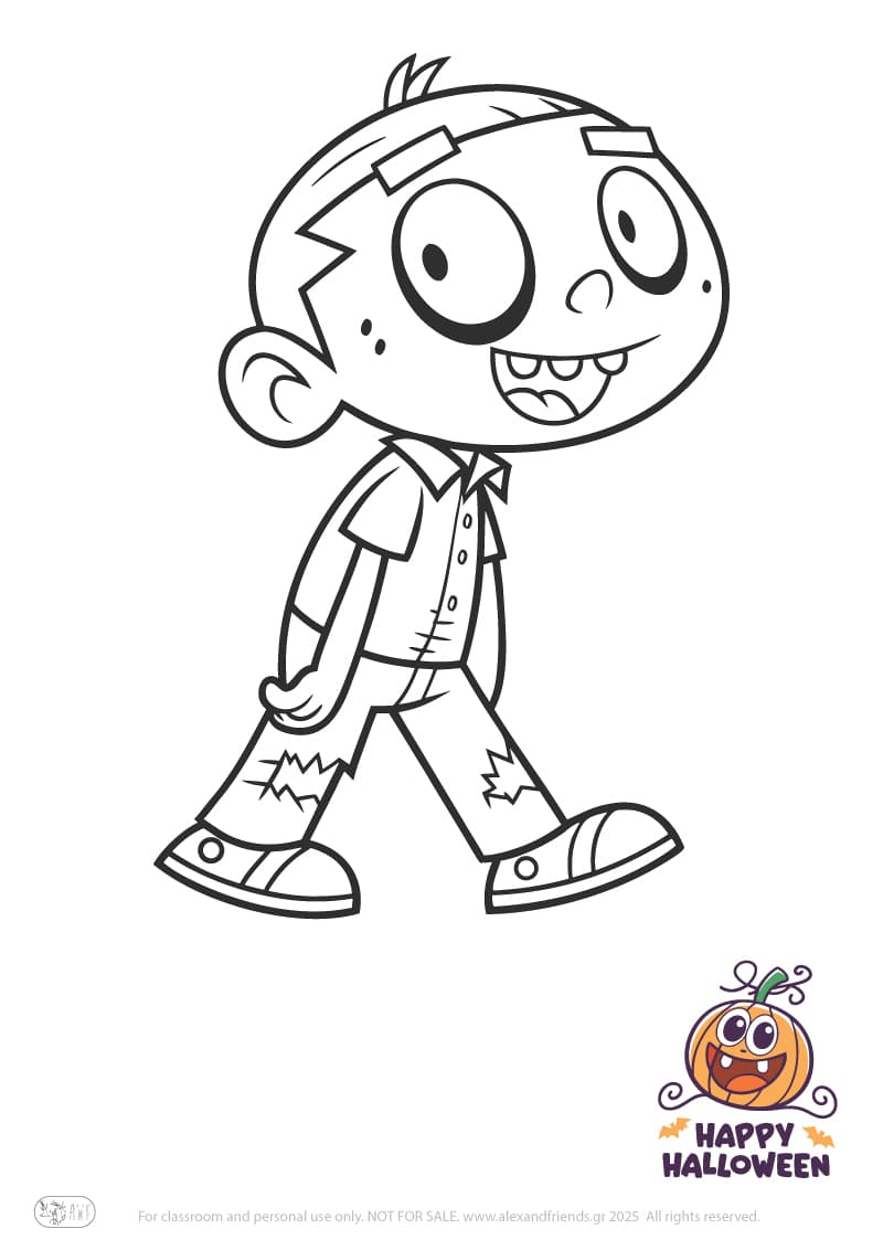 Boy dressed as zombie