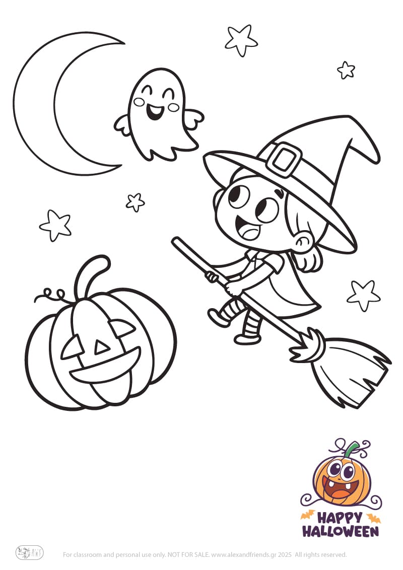 Witch on a broomstick